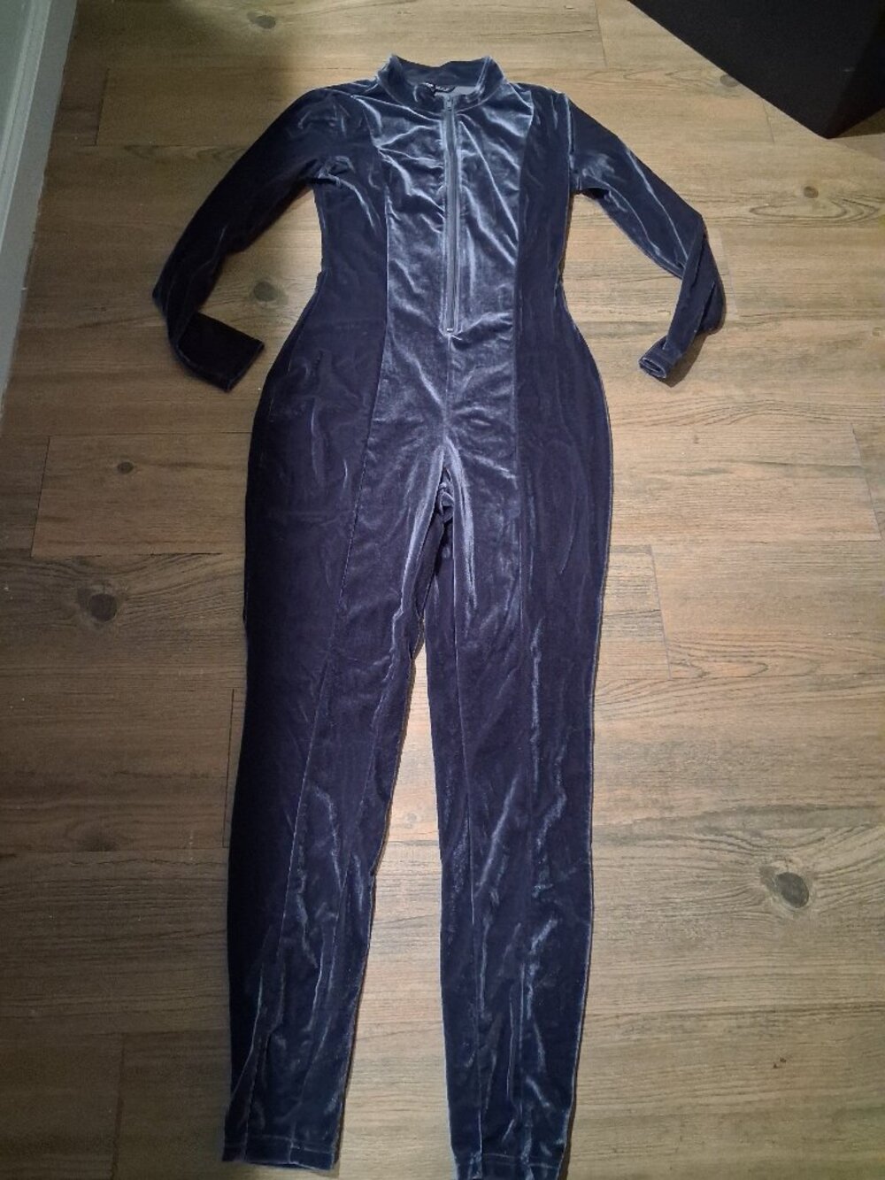Gray Velvet Jumpsuit